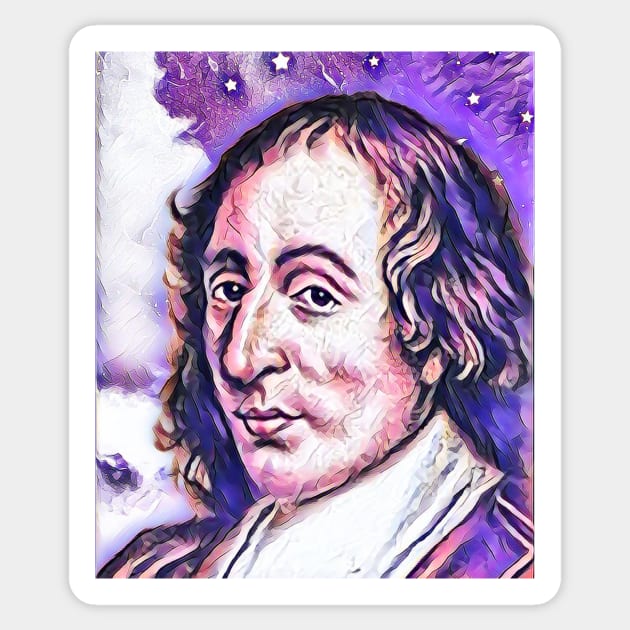 Blaise Pascal Pink Portrait | Blaise Pascal Artwork 9 Sticker by JustLit